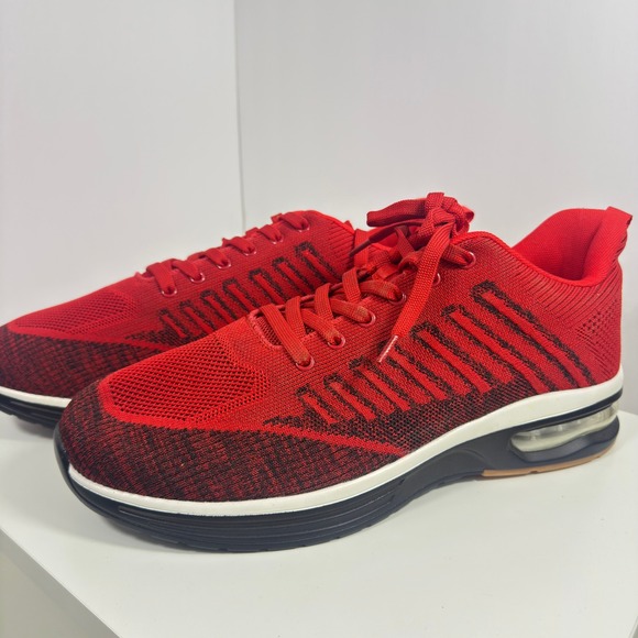 Mishansha Air Cushion Running Shoes Men Size 13.5 Red Black Woven Sneakers main image 16